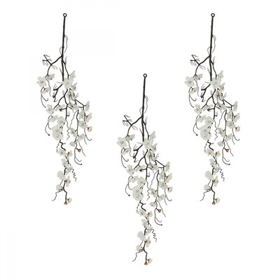 Chute plante artificielle cerisier blanc 78cm lot de 3 LIGNE DECO