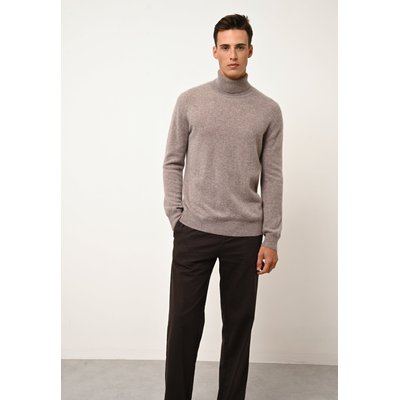 CONNOR pull col roulé caribou chiné en cachemire JUST CASHMERE