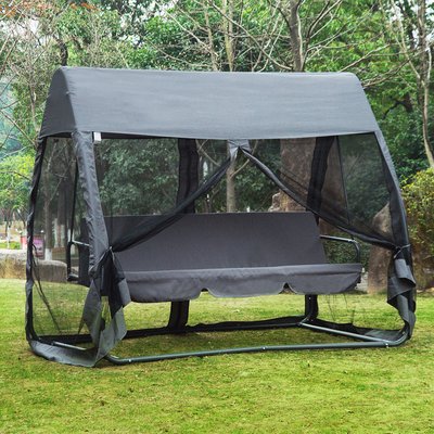 Balancelle de jardin convertible 3 places OUTSUNNY