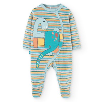 Barboteuse en velours imprimé rayures BOBOLI