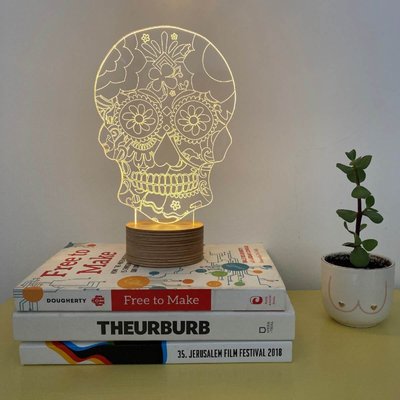 Lampe bulbing floral skull 3d à lumières led STUDIO CHEHA 