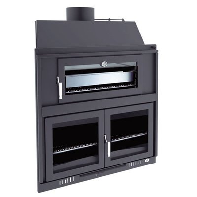 Barbecue charbon bois avec four et portes FM BH-100 HP à encastrer FM BIOMASA