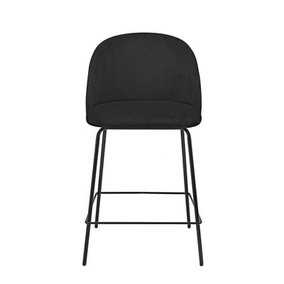 Chaise snack velours  pieds métal noir YATA ZAGO