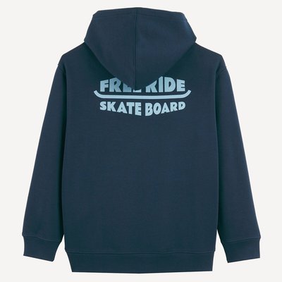 Sweat à capuche, en molleton, avec texte imprimé devant et au dos LA REDOUTE COLLECTIONS