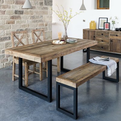 Table à manger extensible en bois recyclé 180/240 cm BRISBANE PIER IMPORT