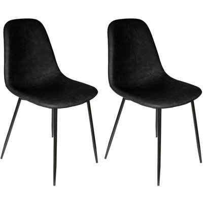 Chaise en polyuréthane Amber (Lot de 2) Noir CMP