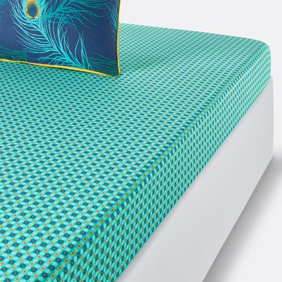 Shakhra Graphic 100% Cotton Percale 180 Thread Count Fitted Sheet LA REDOUTE INTERIEURS