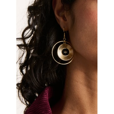 Boucles d'oreilles longues dorées LA FEE MARABOUTEE