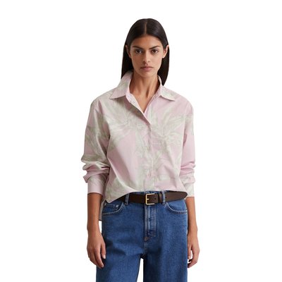 Blouse imprimée relaxed cropped en popeline Papertouch MARC O'POLO