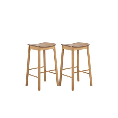 Tabourets de bar en bois naturel (lot de 2) - IZIA HELLIN, DEPUIS 1862