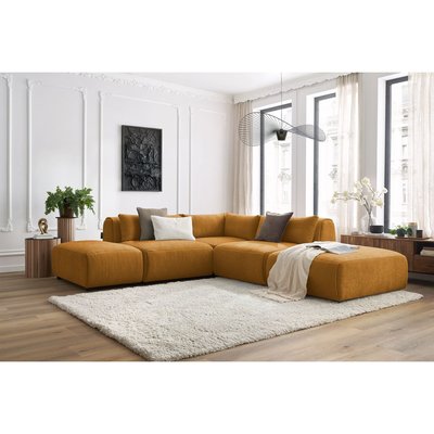 Canapé modulable 5 places en tissu texturé, JEANNE BOBOCHIC