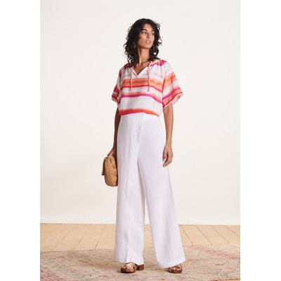 Pantalon large en viscose lin avec pan LA FEE MARABOUTEE