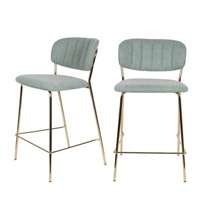 Lot de 2 tabourets de bar en tissu avec pieds dorés H65cm - Jolien DRAWER