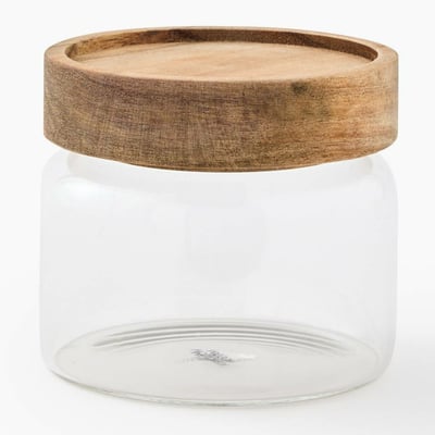Bocal 38cl, finition couvercle bois d'acacia MONOPRIX