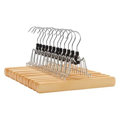 Lot de 12 cintres antidérapants avec pinces pour pantalons - L25 x H17 cm CALICOSY