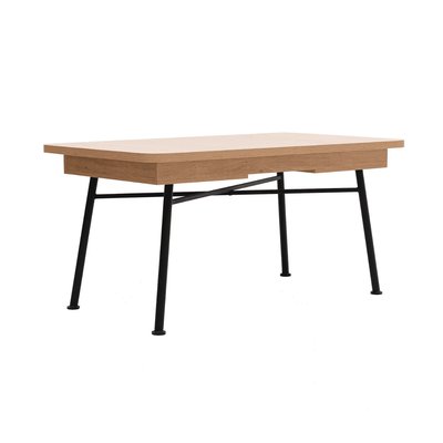 Table extensible de 160 à 198 cm décor chêne et noir - NALA CALICOSY
