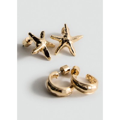 Lot boucles d’oreilles texturées combinées MANGO