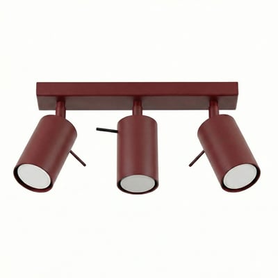 Plafonnier Acier Bordeaux GU10 3 RING EDEN