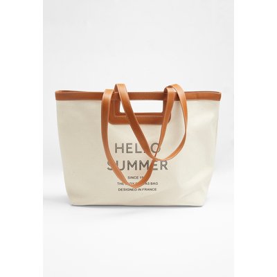 Sac cabas à message en toile + pochette DAMART