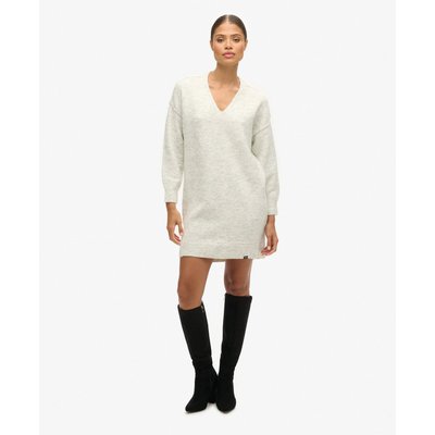 Robe pull en maille à col en V SUPERDRY