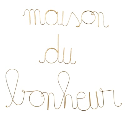 Mot fil de laiton "MAISON DU BONHEUR" -  LOJI HOME MAISON