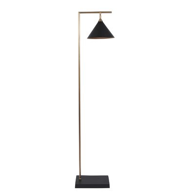 Matt Black and Antique Brass Floor Lamp SO'HOME