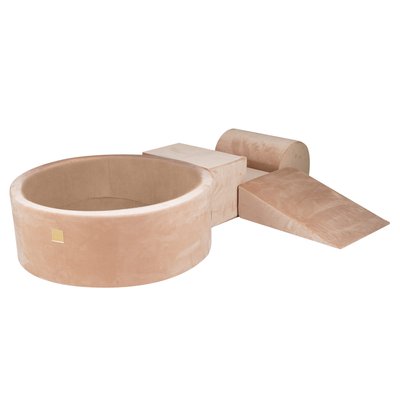Aire De Jeux en Mousse avec Piscine sans Balles, VELOURS COTELE MEOW BABY