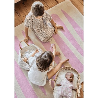 Tapis enfant rectangulaire épais, Coton bio GOTS, MIKADO BLEUU STUDIO