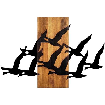 Décoration murale bois et métal Animal Oiseaux migrateurs HANAH HOME