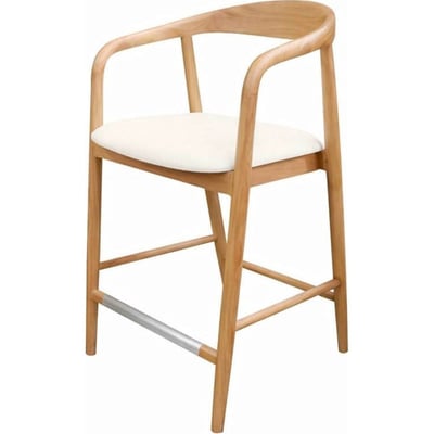 Tabouret de bar en teck, Assise rembourrée RECOLLECTION