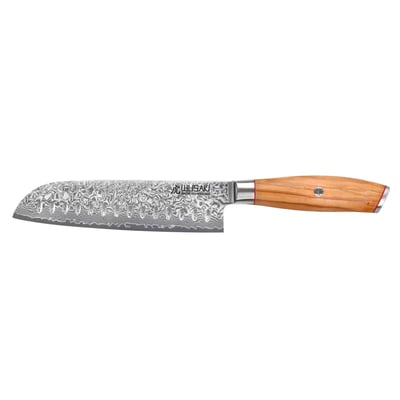 Couteau modèle santoku Fujiko 18cm manche en olivier WUSAKI