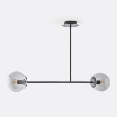 Suspension métal acier et verre fumé, Atea LA REDOUTE INTERIEURS