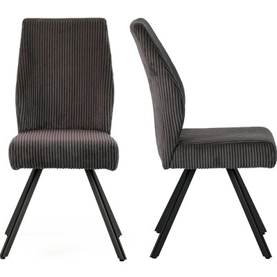 Lot de 2 chaises en velours côtelé - LAGOM HOMIFAB