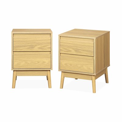 Table de chevet effet bois 2 tiroirs (lot de 2) DUNE SWEEEK
