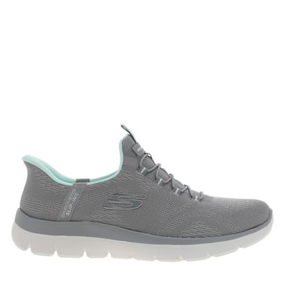 Baskets running grises avec un talon plat et une fermeture slip-on SKECHERS