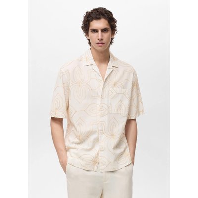 Chemise col bowling broderies MANGO MAN
