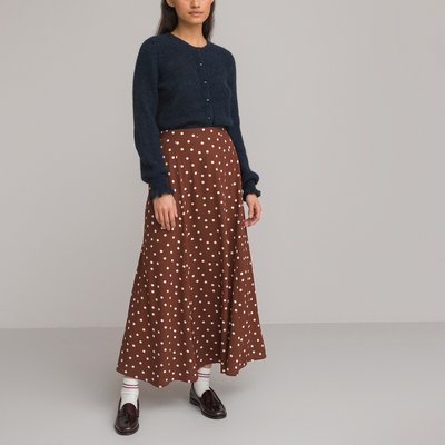Юбка расклешенная длинная, принт в горошек LA REDOUTE COLLECTIONS