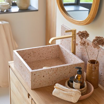 Vasque carrée en terrazzo premium pink MADE TIKAMOON