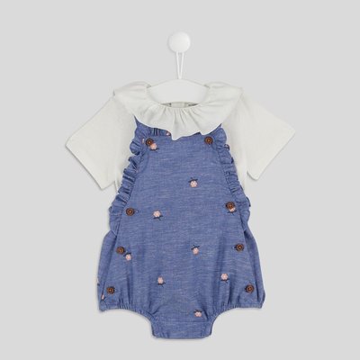Set barboteuse et tee-shirt fille, en coton certifié Oeko-Tex BOUT'CHOU