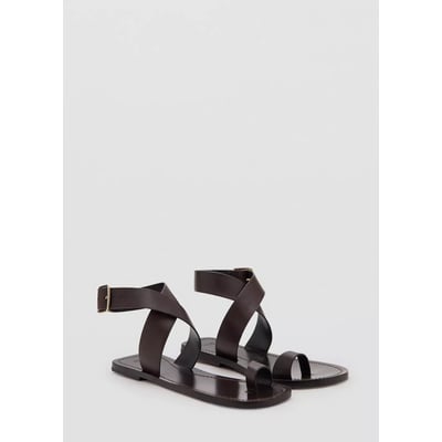 Sandales plates en cuir MANGO