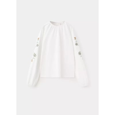 T-shirt coton broderie à fleurs MANGO KIDS