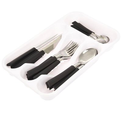 Couverts de table noir et chrome avec rangement 25 Pièces WADIGA