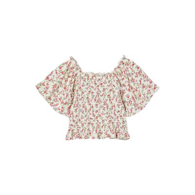 Tee-shirt à smocks motifs fleurs VERTBAUDET