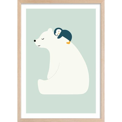 Affiche enfant calin polaire HEXOA