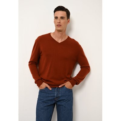WALT pull col v écureuil en cachemire JUST CASHMERE