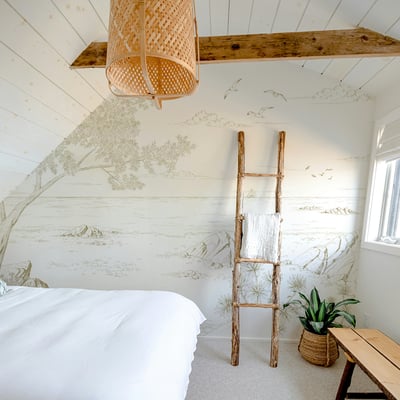 Papier peint La crique Méditerranéenne, Beige 450 x 250cm ACTE DECO