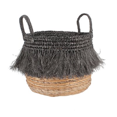 Panier en abaca avec franges NOW'S HOME