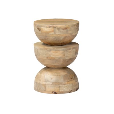 Table d'appoint, bout de canapé, table de chevet, tabouret bois de manguier Ø30 x H45cm SITA SWEEEK