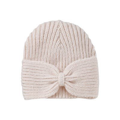 Bonnet en maille côtelée avec noeud fantaisie VERTBAUDET
