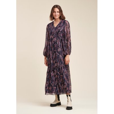 Robe longue ample en voile de viscose soie à imprimé floral LA FEE MARABOUTEE
